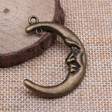 WYSIWYG 4pcs 39x30mm Moon Charms DIY Jewelry Findings Antique Silver Color Antique Bronze Color For Jewelry Making