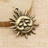 WYSIWYG 4pcs 4 Colors 36x33mm Charms Sun Pendant For DIY Necklace Mkaing Keyring Making Jewelry Making Jewelry Findings