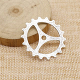 WYSIWYG 4pcs 40mm Gear Steampunk Charms Pendant DIY Jewelry Findings 2 Colors Antique Silver Color Antique Bronze Tone