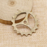 WYSIWYG 4pcs 40mm Gear Steampunk Charms Pendant DIY Jewelry Findings 2 Colors Antique Silver Color Antique Bronze Tone
