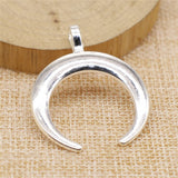 WYSIWYG 4pcs 40x33mm Crescent Moon Charm Horn Pendants For Jewelry Making Antique Bronze Antique Silver Color Horn Pendant