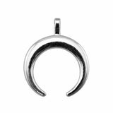 WYSIWYG 4pcs 40x33mm Crescent Moon Charm Horn Pendants For Jewelry Making Antique Bronze Antique Silver Color Horn Pendant