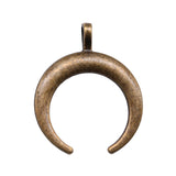 WYSIWYG 4pcs 40x33mm Crescent Moon Charm Horn Pendants For Jewelry Making Antique Bronze Antique Silver Color Horn Pendant