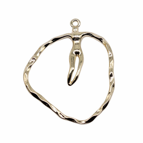 WYSIWYG 4pcs 40x35mm KC Gold Color Geometry Charms Pendant For Jewelry Making Earring Making Accessories