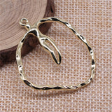 WYSIWYG 4pcs 40x35mm KC Gold Color Geometry Charms Pendant For Jewelry Making Earring Making Accessories