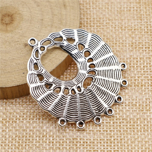 WYSIWYG 4pcs 40x46mm Connector Charms Antique Silver Color For Jewelry Making Zinc Alloy Charms Pendant DIY Jewelry Findings