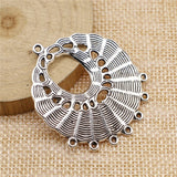 WYSIWYG 4pcs 40x46mm Connector Charms Antique Silver Color For Jewelry Making Zinc Alloy Charms Pendant DIY Jewelry Findings