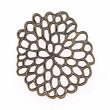 WYSIWYG 4pcs 40x49mm Motif Flower Charms For Jewelry Making Antique Bronze Color Jewelry Findings Accessories