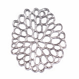 WYSIWYG 4pcs 40x49mm Motif Flower Charms For Jewelry Making Antique Bronze Color Jewelry Findings Accessories