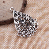 WYSIWYG 4pcs 41x31mm Drop Shaped Earring Connector Antique Silver Color Jewelry Findings Jewelry Accessories