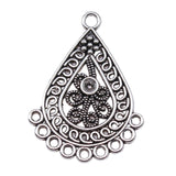 WYSIWYG 4pcs 41x31mm Drop Shaped Earring Connector Antique Silver Color Jewelry Findings Jewelry Accessories