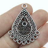 WYSIWYG 4pcs 41x31mm Drop Shaped Earring Connector Antique Silver Color Jewelry Findings Jewelry Accessories