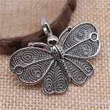 WYSIWYG 4pcs 41x31mm Pendant Butterfly Antique Silver Color Charm Butterfly Charms Butterfly For Jewelry Making
