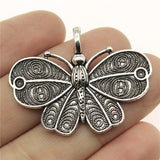 WYSIWYG 4pcs 41x31mm Pendant Butterfly Antique Silver Color Charm Butterfly Charms Butterfly For Jewelry Making