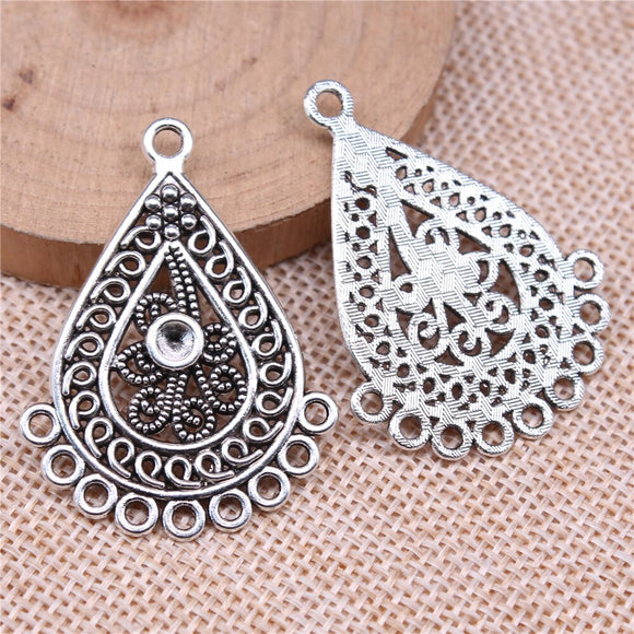 WYSIWYG 4pcs 42x31mm 3 Colors Drop Earring Connector For Jewelry Making DIY Jewelry Findings