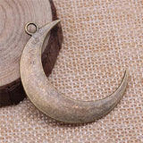 WYSIWYG 4pcs 42x43mm Jewelry Making DIY Handmade Craft Charms Antique Silver Color Big Crescent Moon Pendant Charms