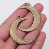WYSIWYG 4pcs 42x43mm Jewelry Making DIY Handmade Craft Charms Antique Silver Color Big Crescent Moon Pendant Charms