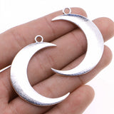 WYSIWYG 4pcs 42x43mm Jewelry Making DIY Handmade Craft Charms Antique Silver Color Big Crescent Moon Pendant Charms