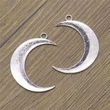 WYSIWYG 4pcs 42x43mm Jewelry Making DIY Handmade Craft Charms Antique Silver Color Big Crescent Moon Pendant Charms