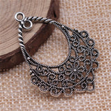 WYSIWYG 4pcs 43x31mm Antique Silver Color Earring Connector For Jewelry Making DIY Jewelry Findings