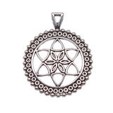 WYSIWYG 4pcs 43x35mm The Flower Of Life The Seed Of Life Charms For Jewelry Making Antique Silver Color Charms
