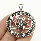 WYSIWYG 4pcs 43x35mm The Flower Of Life The Seed Of Life Charms For Jewelry Making Antique Silver Color Charms