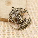 WYSIWYG 4pcs 43x39mm Pendant Pirate Sailboat Pirate Sailboat Charm Pendants Antique Silver Color Sailboat Pendants