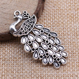 WYSIWYG 4pcs 44x22mm Peacock Charms DIY Jewelry Findings Antique Silver Color Antique Bronze Color For Jewelry Making