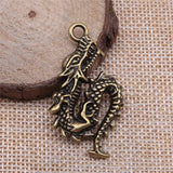 WYSIWYG 4pcs 44x24mm Dragon Charms Antique Bronze Color For DIY Jewelry Making Zinc Alloy Charms Pendant Jewelry Findings