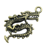 WYSIWYG 4pcs 44x24mm Dragon Charms Antique Bronze Color For DIY Jewelry Making Zinc Alloy Charms Pendant Jewelry Findings