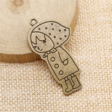 WYSIWYG 4pcs 45x24mm Girl Charms Antique Bronze Color Charms For Jewelry Making Jewelry Findings