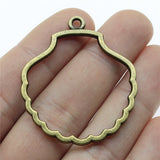 WYSIWYG 4pcs 45x39mm Shell Shape Metal Frame Charm Uv Resin Epoxy Cabochon Setting Bezel Setting Photo Frame