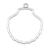 WYSIWYG 4pcs 45x39mm Shell Shape Metal Frame Charm Uv Resin Epoxy Cabochon Setting Bezel Setting Photo Frame