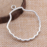 WYSIWYG 4pcs 45x39mm Shell Shape Metal Frame Charm Uv Resin Epoxy Cabochon Setting Bezel Setting Photo Frame
