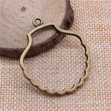 WYSIWYG 4pcs 45x39mm Shell Shape Metal Frame Charm Uv Resin Epoxy Cabochon Setting Bezel Setting Photo Frame