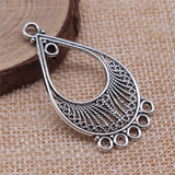 WYSIWYG 4pcs 46x25mm Antique Silver Color Water Drop Earring Connector For Jewelry Making DIY Jewelry Findings