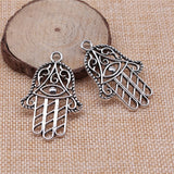WYSIWYG 4pcs 48x32mm Horus Eye And Lufthansa Hand Charms For Jewelry Making Antique Silver Color Charms Jewelry Accessories