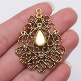 WYSIWYG 4pcs 48x37mm Antique Gold Color Earring Connector For Jewelry Making DIY Jewelry Findings