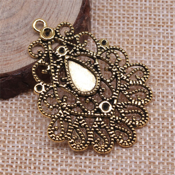 WYSIWYG 4pcs 48x37mm Antique Gold Color Earring Connector For Jewelry Making DIY Jewelry Findings