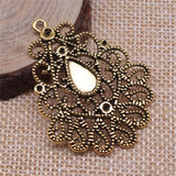 WYSIWYG 4pcs 48x37mm Antique Gold Color Earring Connector For Jewelry Making DIY Jewelry Findings