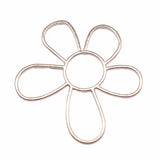 WYSIWYG 4pcs 48x42mm Antique Silver Color KC Gold Color Hollow Flower Charms Pendant For Earring Making Jewelry Accessories