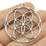 WYSIWYG 4pcs 48x44mm Flower Of Life Charm Pendant The Seed Of Life Pendant Mandala Pendant For Jewelry Making