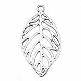 WYSIWYG 4pcs 49x26mm 3 Colors Hollow Leaf Pendant Leaf Pendant DIY Big Hollow Leaf Charm
