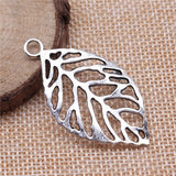 WYSIWYG 4pcs 49x26mm 3 Colors Hollow Leaf Pendant Leaf Pendant DIY Big Hollow Leaf Charm
