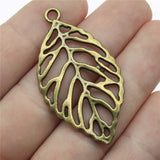 WYSIWYG 4pcs 49x26mm 3 Colors Hollow Leaf Pendant Leaf Pendant DIY Big Hollow Leaf Charm