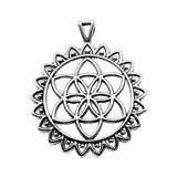 WYSIWYG 4pcs 49x41mm The Flower Of Life The Seed Of Life Charms For Jewelry Making Antique Silver Color Charms