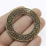 WYSIWYG 4pcs 49x49mm Charms Wreath Big Round Circle Pendants Alloy DIY Jewelry Making Accessories