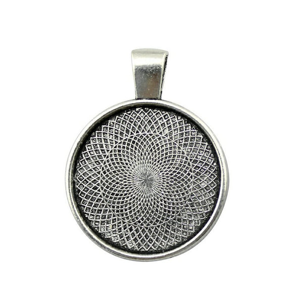 WYSIWYG 4pcs 5 Colors Fit 25mm Round Glass Cabochon Cameo Cabochon Base Setting Pendant Jewelry Findings For Necklace Makingef3223-ef2987