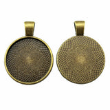 WYSIWYG 4pcs 5 Colors Fit 25mm Round Glass Cabochon Cameo Cabochon Base Setting Pendant Jewelry Findings For Necklace Makingef3223-ef2987