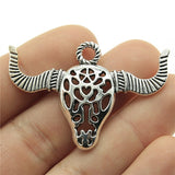 WYSIWYG 4pcs 50x34mm Ngau Tau Pendants Charms For Jewelry Making Antique Silver Color Antique Bronze Color DIY Jewelry Making